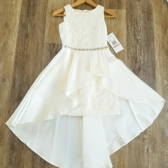 Rare Edition Embroidered Mesh Asymmetrical Overlay Formal Pageant Dress NWT sz12 - Picture 2 of 16